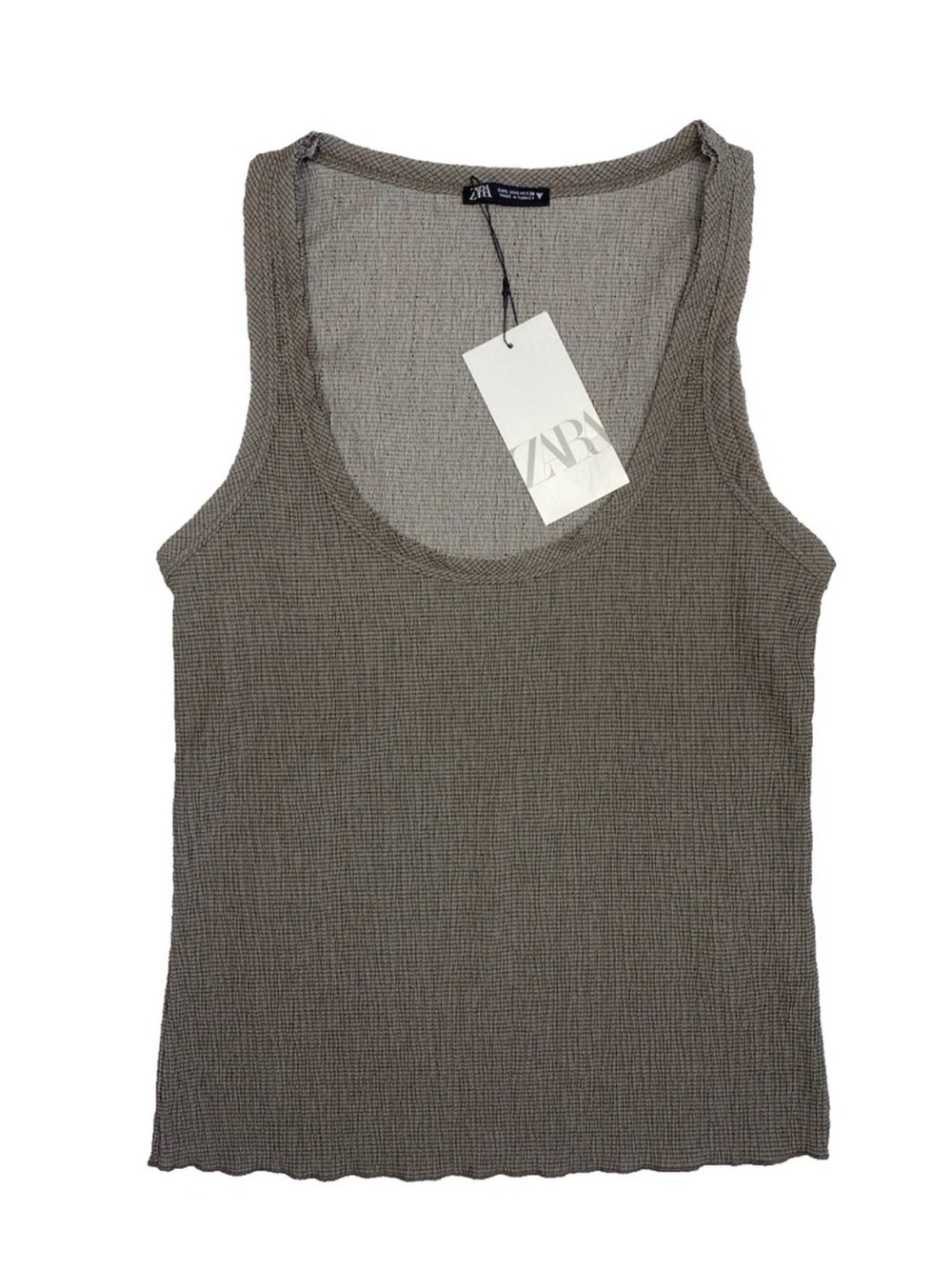Zara Knit Scoop Neck Tank - Taupe Gray